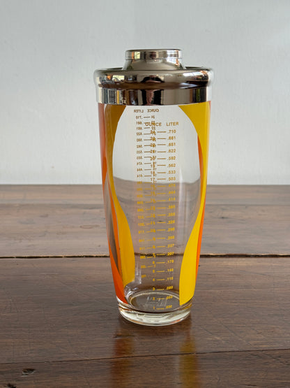 Mid Century Yellow and Orange Glass Cocktail Shaker by Irvinware - Made in the USA