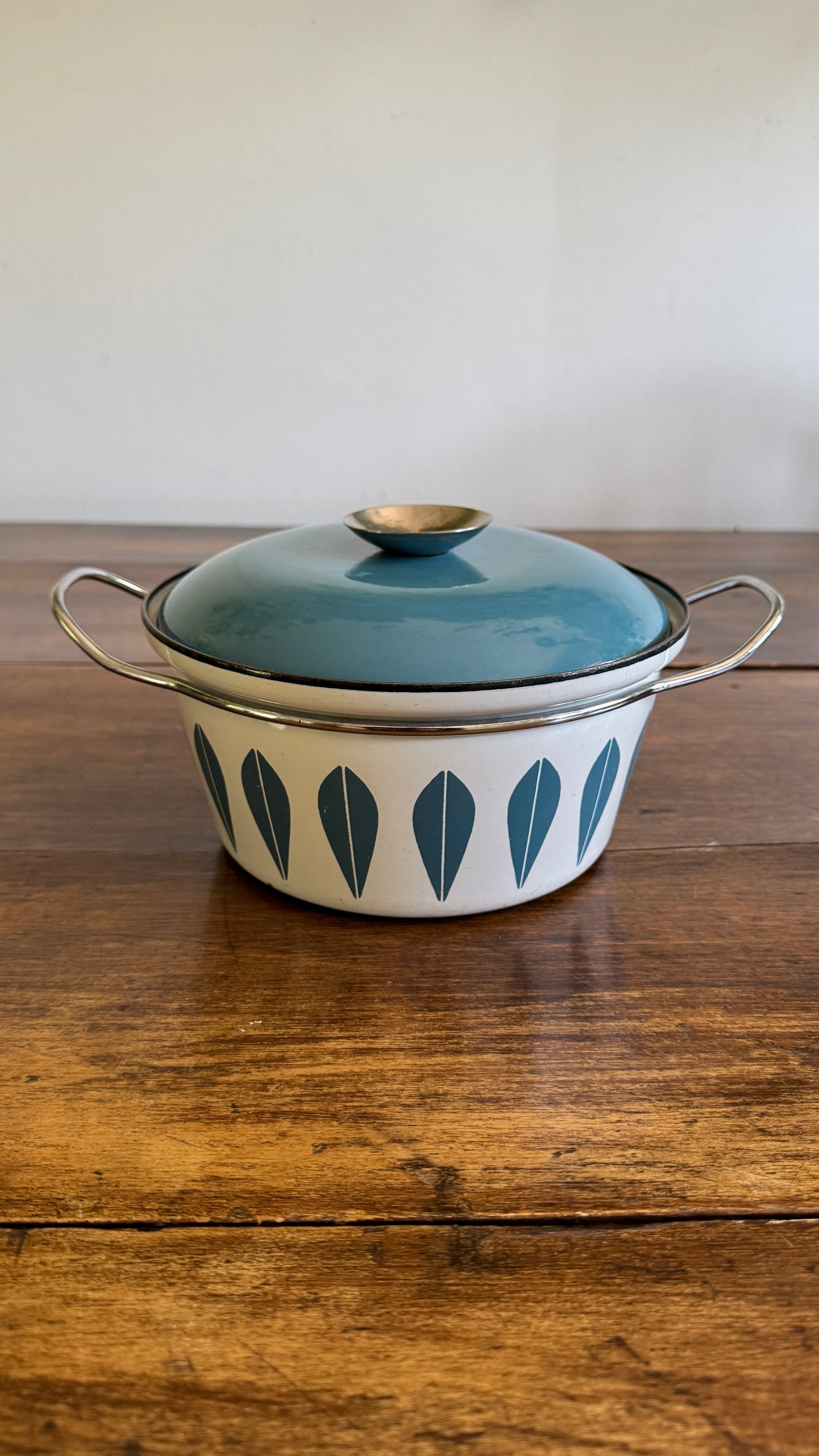 Vintage CathrineHolm Blue and White Mid Century Enamel Pot - Made in Norway
