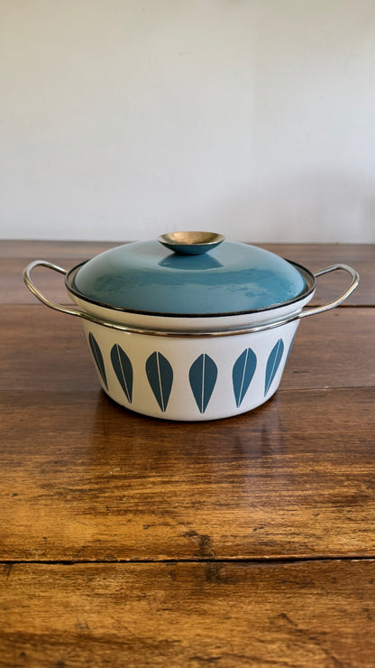 Vintage CathrineHolm Blue and White Mid Century Enamel Pot - Made in Norway