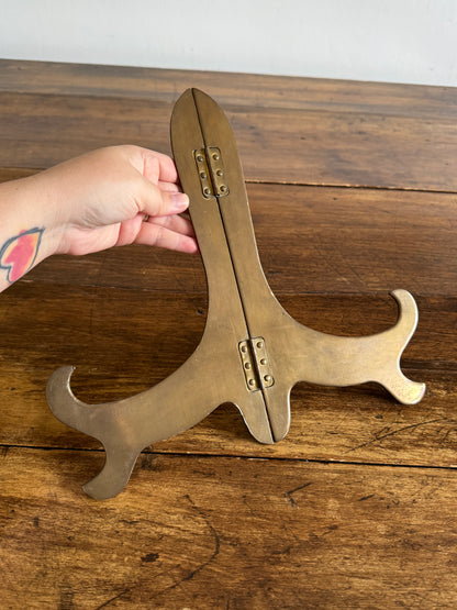 Large Vintage Brass Stand - Folding Brass Art Stand