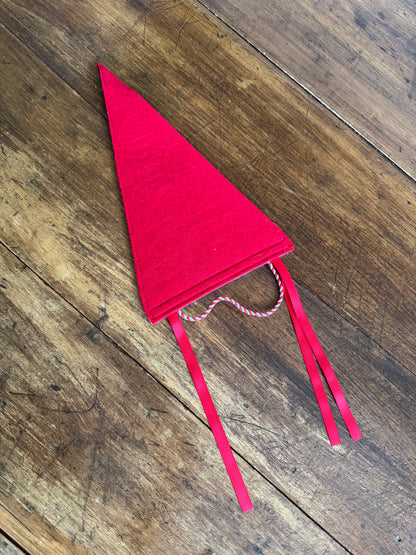 Better Not Pout Red and White Felt Fabric Christmas Banner