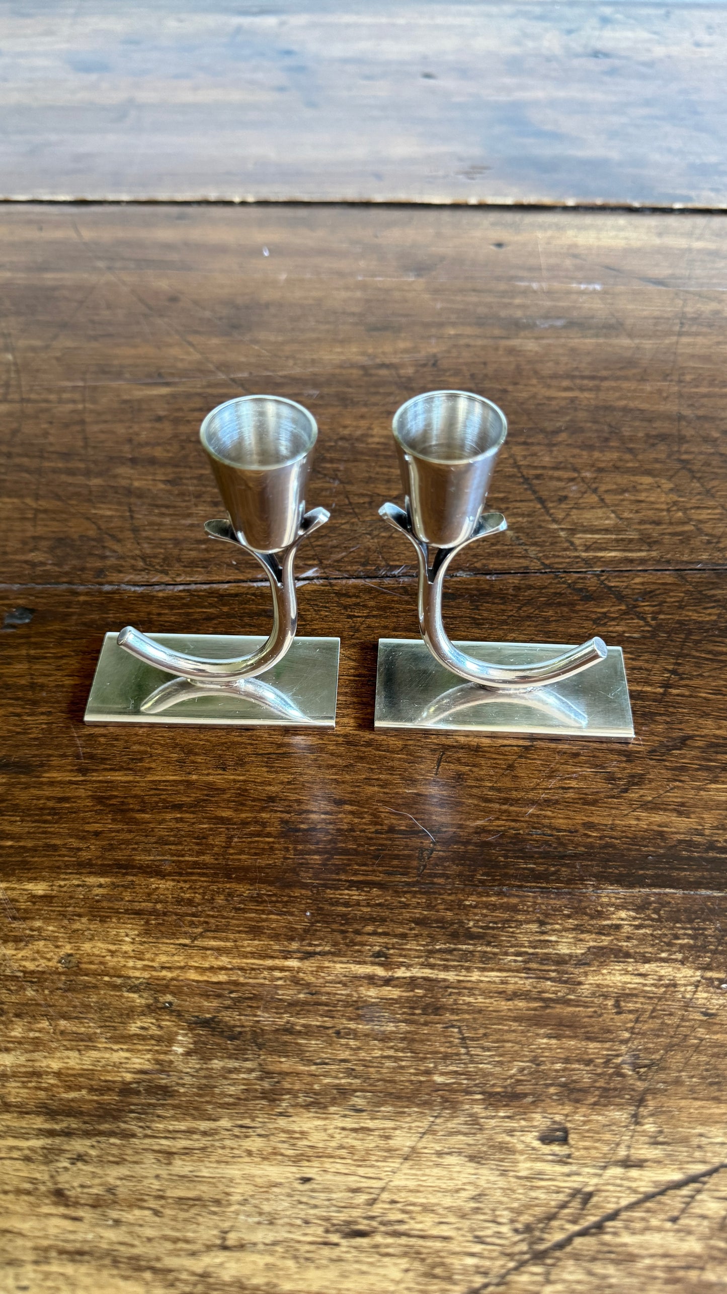 Vintage Silver Plated Candle Holder Pair - Made in Canada