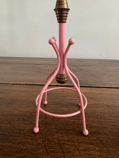 Pink and Brass Jewlery Hook Stand - Coat Hook Miniature For Jewelry