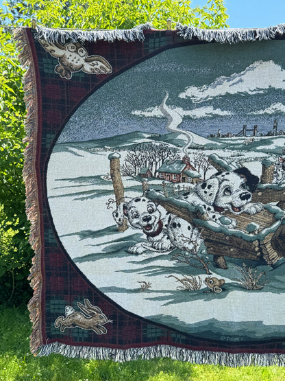 Vintage 101 Dalmatians Disney Tapestry Throw Blanket