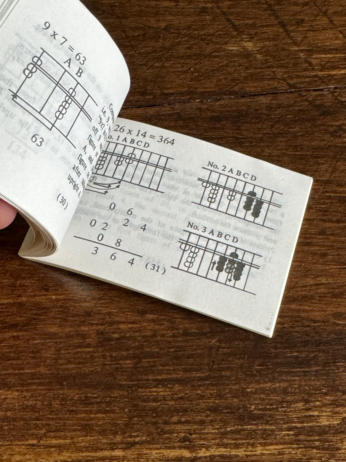 Miniature Brass Abacus on Stone Base with Guide Book