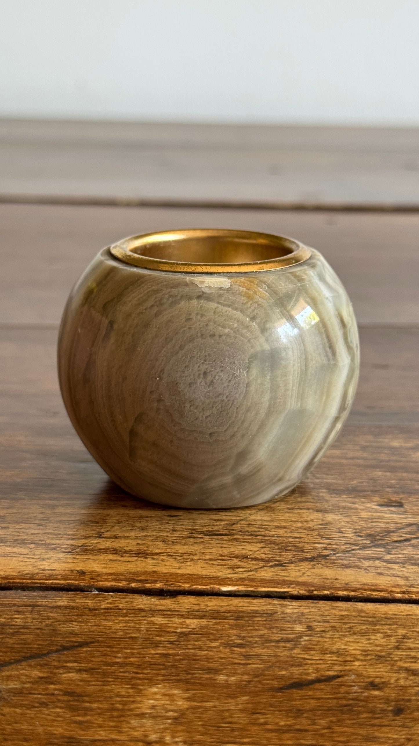 Stone Tealight Candle Holder - Ball Shaped Candle Holder