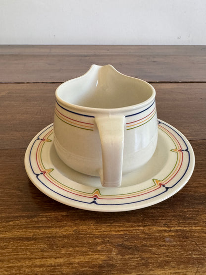 Vintage "Jazz" Micratex Cookware Gravy Boat and Plate by Adams - Made in England