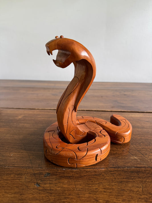 Wood Cobra Snake Puzzle - Standing Wood Snake Toy Puzzle