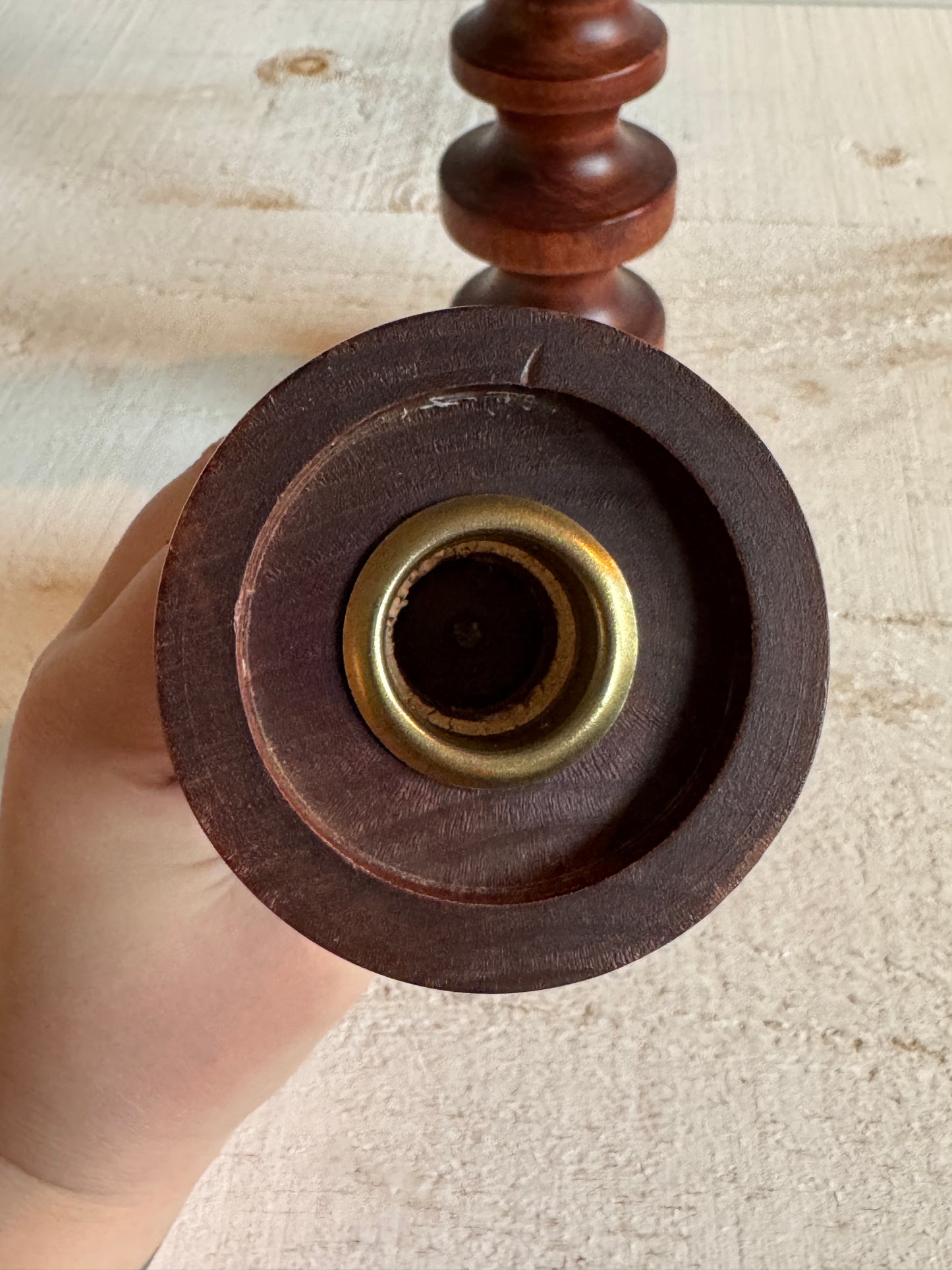 Vintage Turned Wood Candlestick Holders by Baribocraft Canada