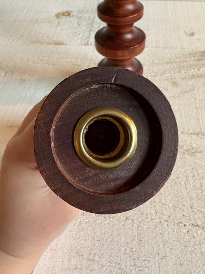Vintage Turned Wood Candlestick Holders by Baribocraft Canada