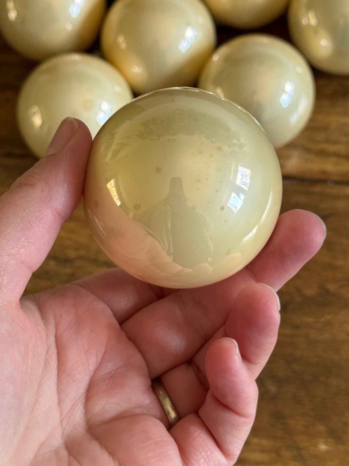 Vintage Light Cream Glass Christmas Ornament
