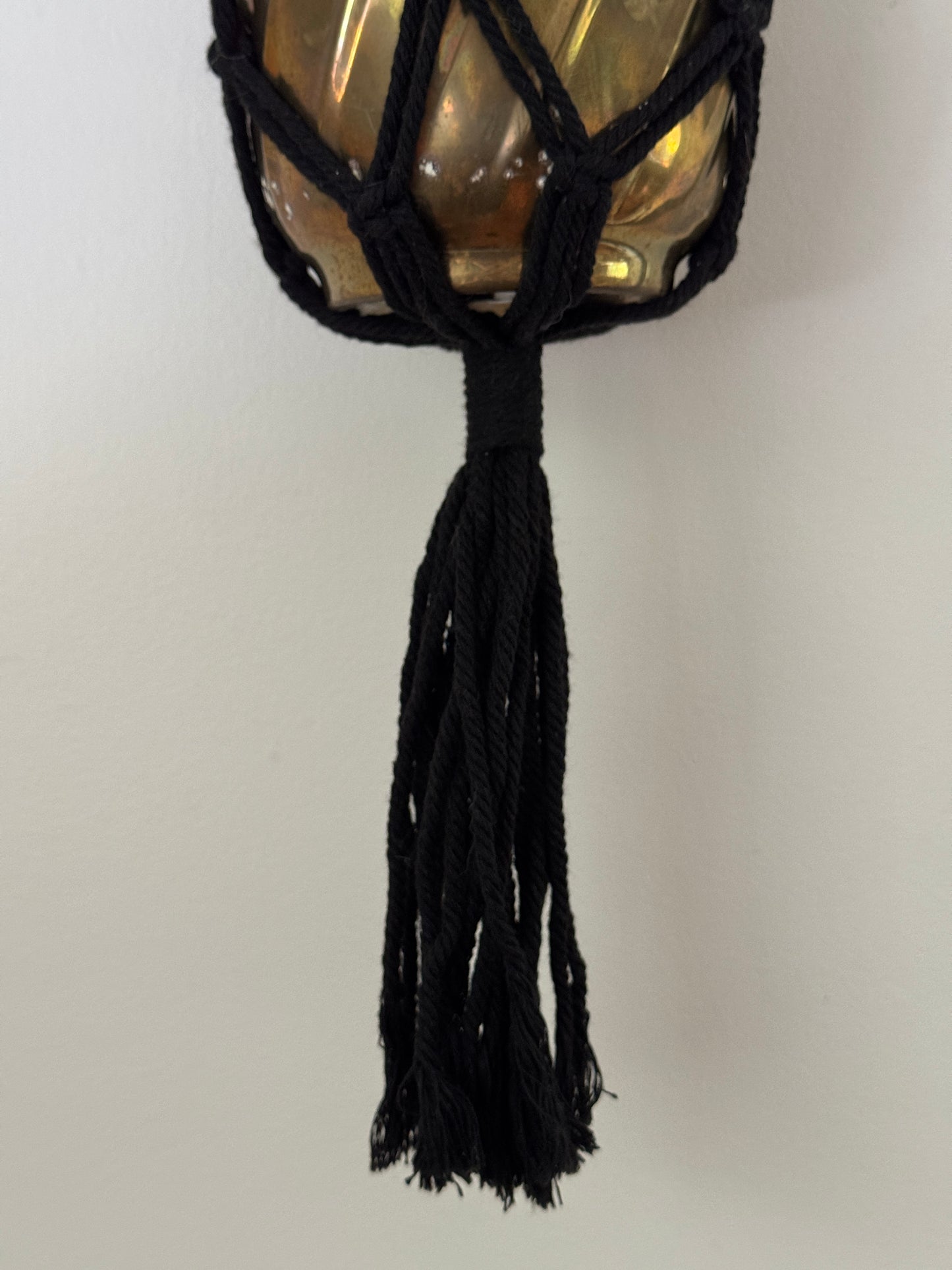 Black Macrame Plant Pot Hanging Holder