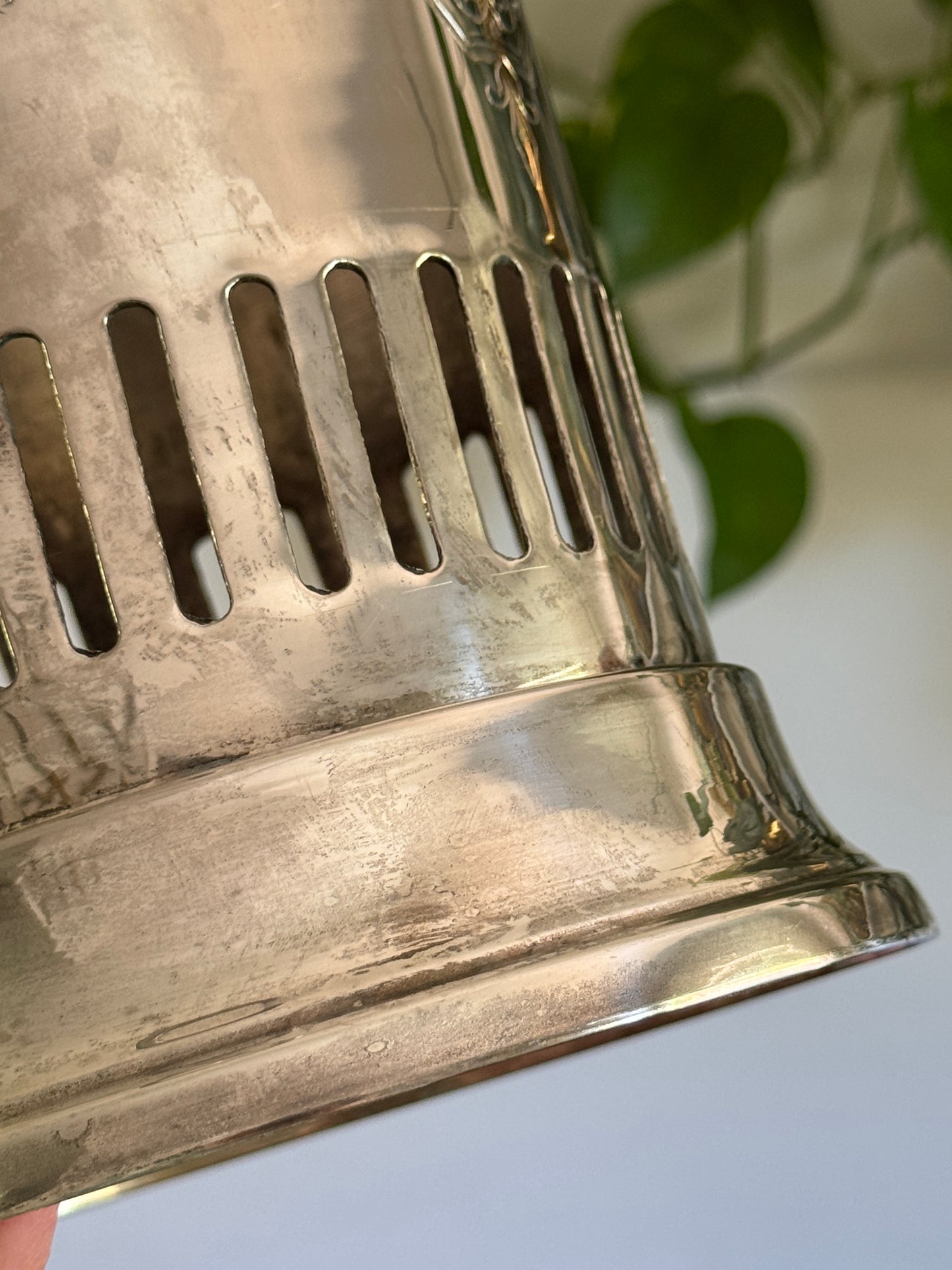Vintage Silver Plated Bottle Holder Wine Caddy - Made in India