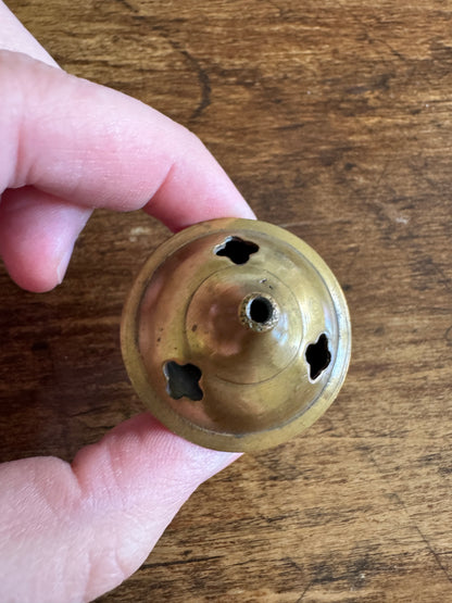 Mini Brass Cone Incense Holder with Lid