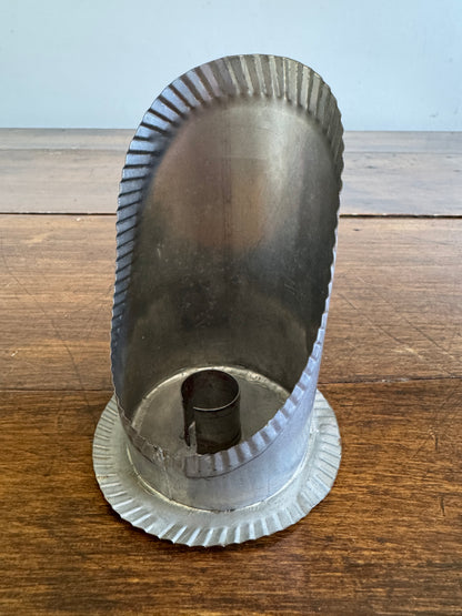 Vintage Hand Crafted Cut Tin Candle Sconce with Back Plate and Finger Loop