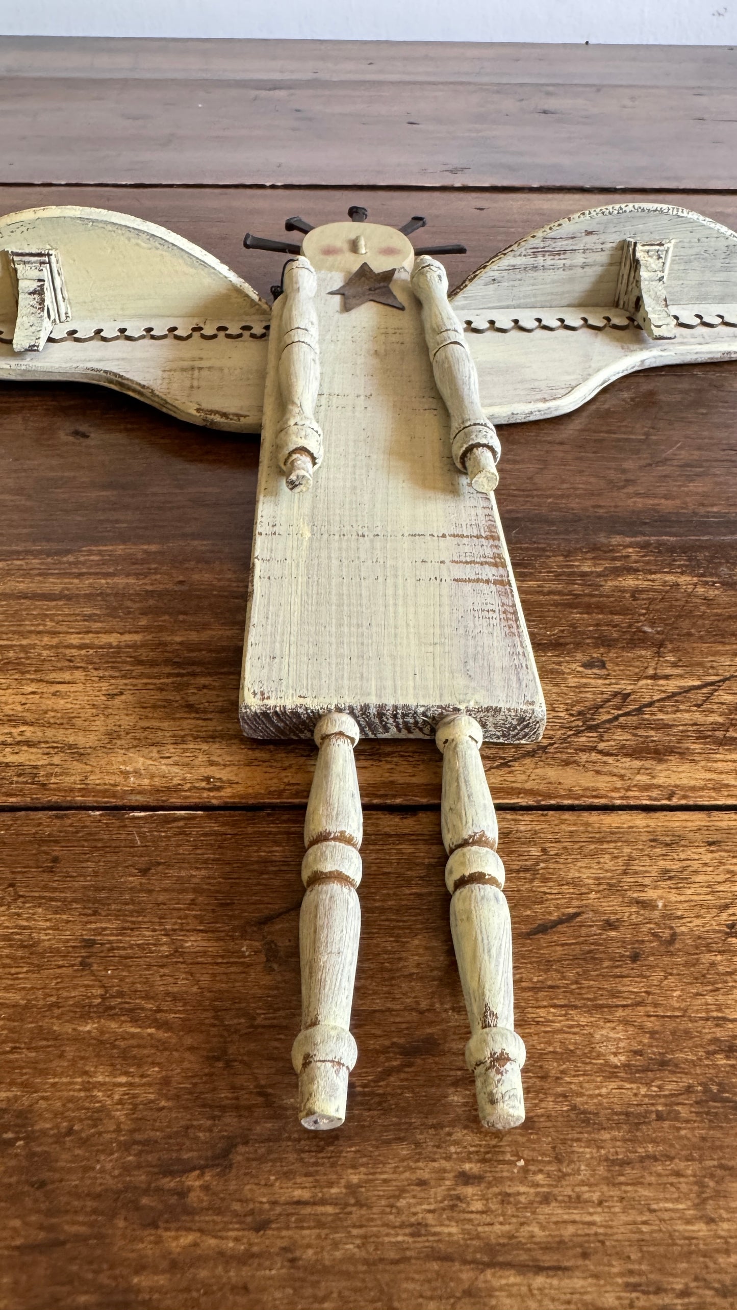 Folk Art Angel Wall Hanging Made From Upcycled Parts