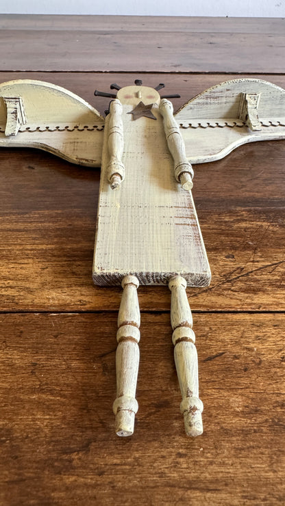 Folk Art Angel Wall Hanging Made From Upcycled Parts