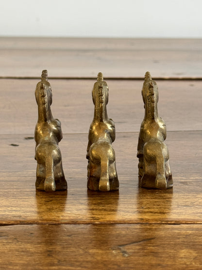 SINGLE Vintage Brass Unicorn Small Figurines