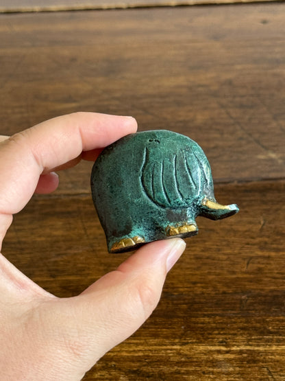 Vintage Bronzed Small Faux Patina Elephant Decor