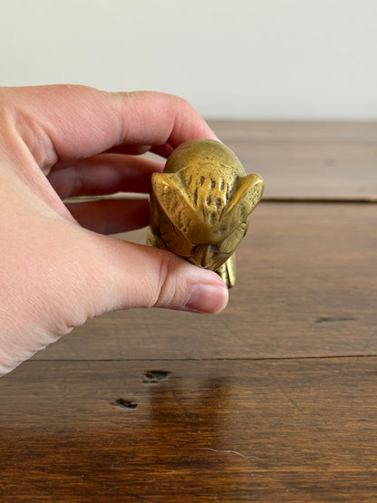 Vintage Heavy Brass Owl - Made in Canada