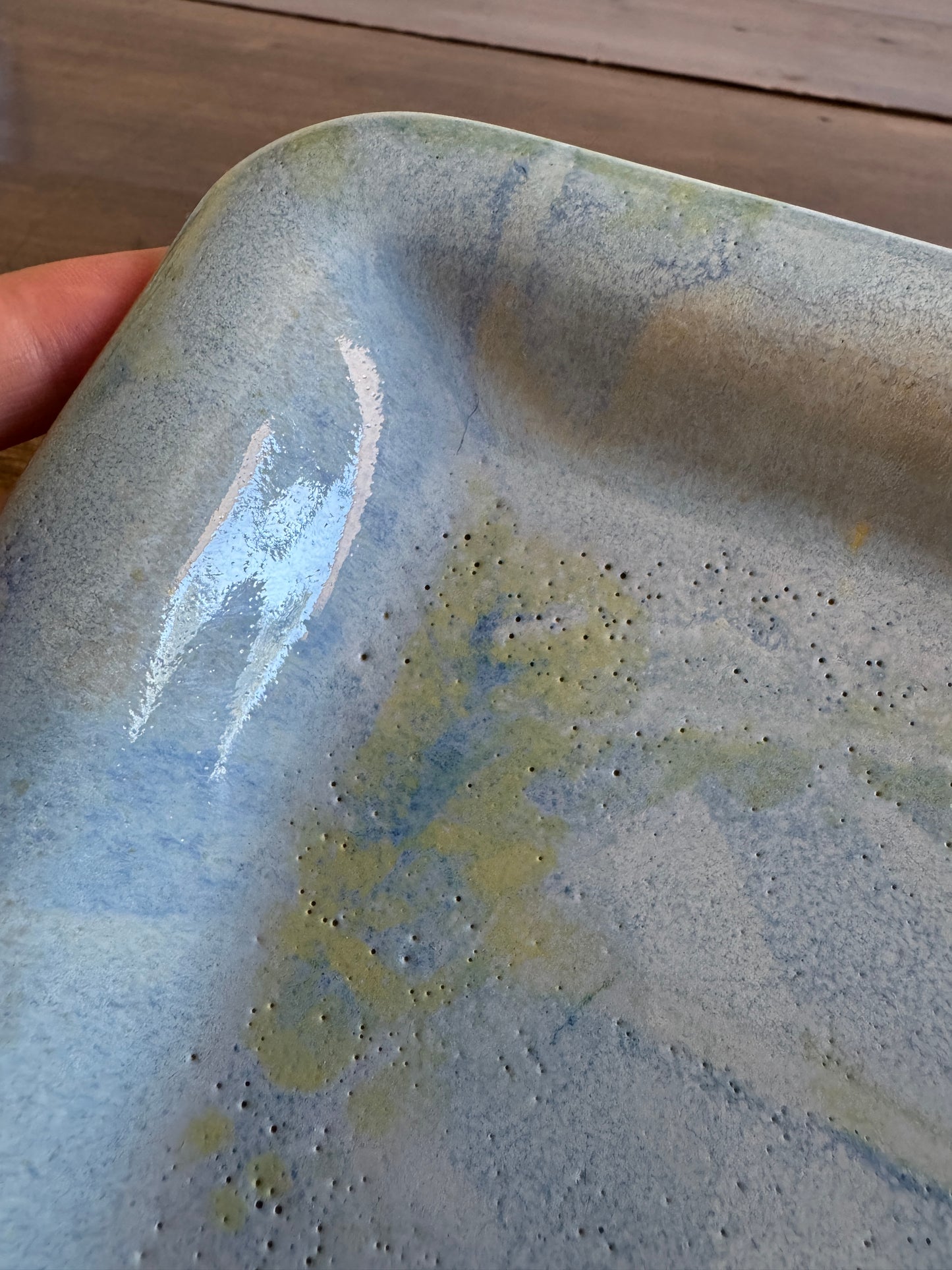 Small Blue/Green Rectangle Tray with Rounded Corners