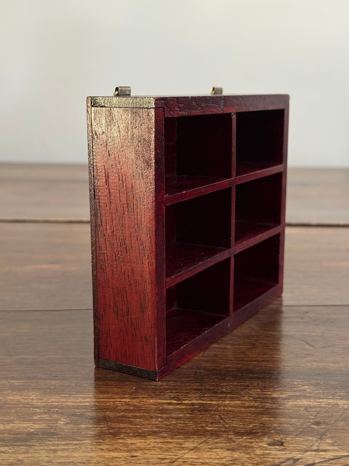 Small Curio Shelf with Six Small Cubbies