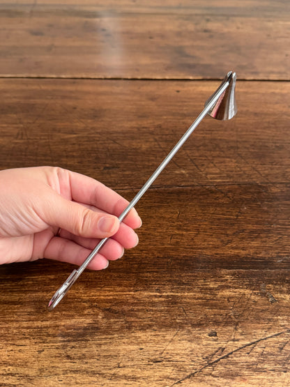 Vintage Simple Silver-Tone Candle Snuffer with Looped Handle