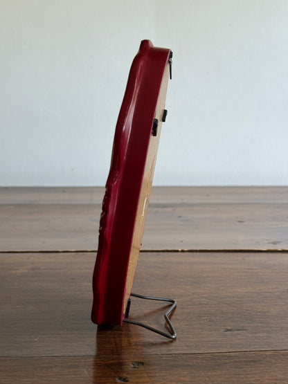 Vintage Plastic Red Frame with Ornate Detailing - Made in China