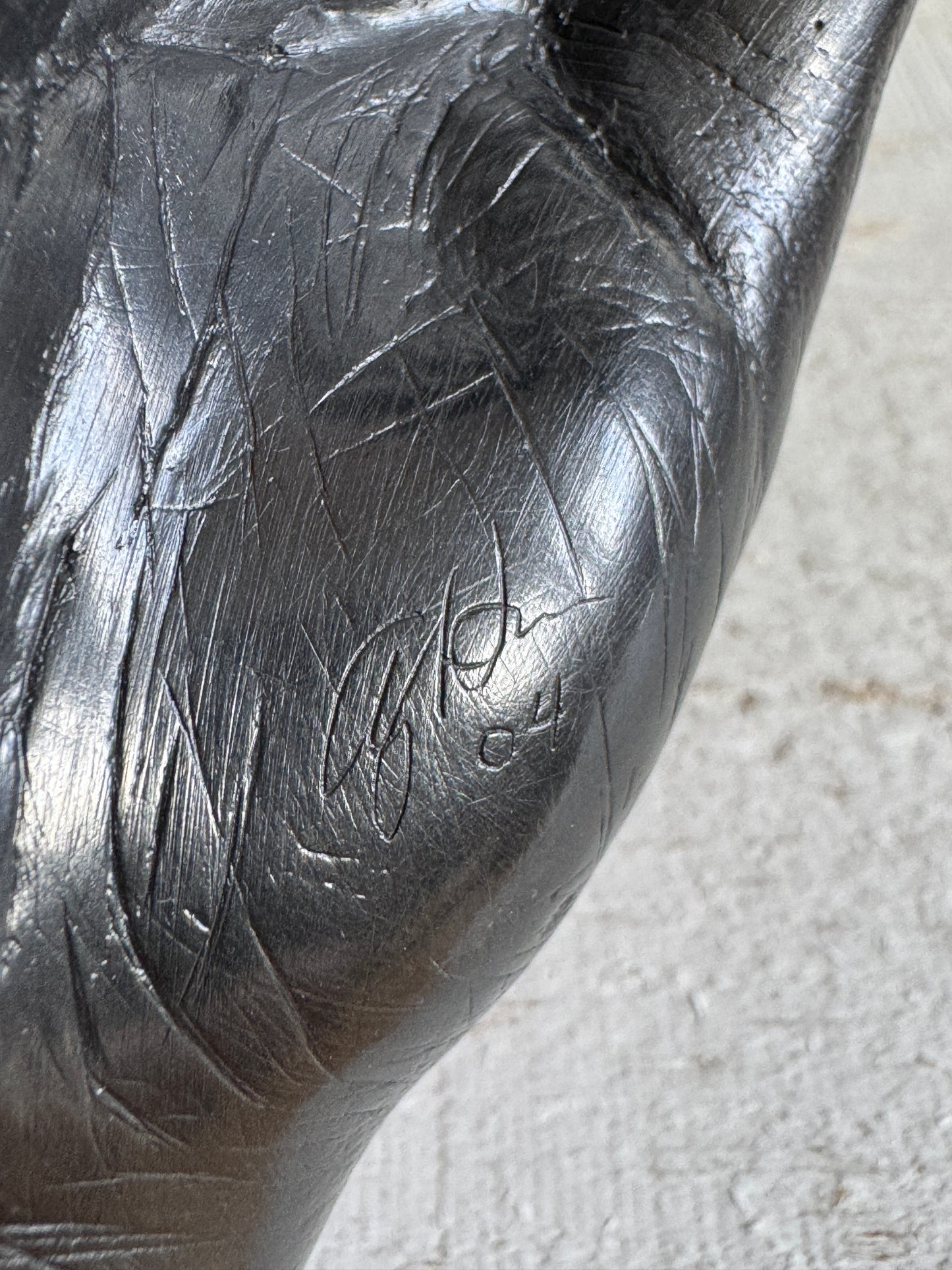 2004 Vintage Graphite Writing Hang - Open Hand Graphic Sculpture by Batle Studio