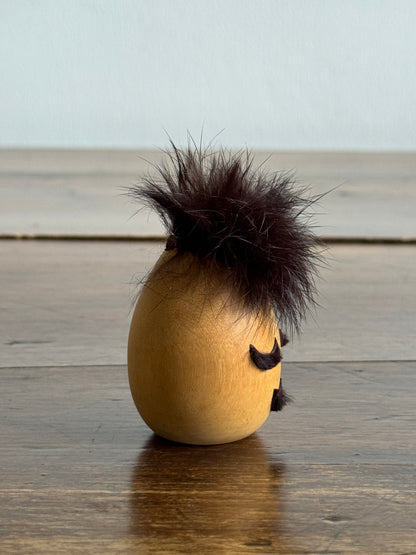 Good Egg Fur and Wood Figurine