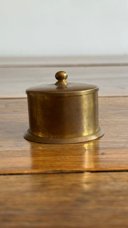 Vintage Brass Stamp Roll Holder with Embossed Detailing
