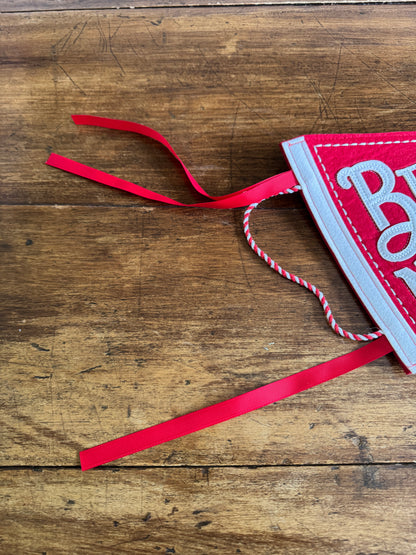 Better Not Pout Red and White Felt Fabric Christmas Banner