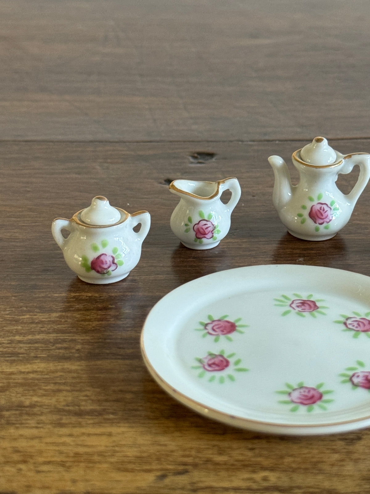 Pick One : Pink or Blue Floral Mini Tea Set - Made in Japan