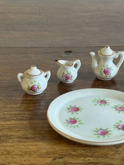 Pick One : Pink or Blue Floral Mini Tea Set - Made in Japan