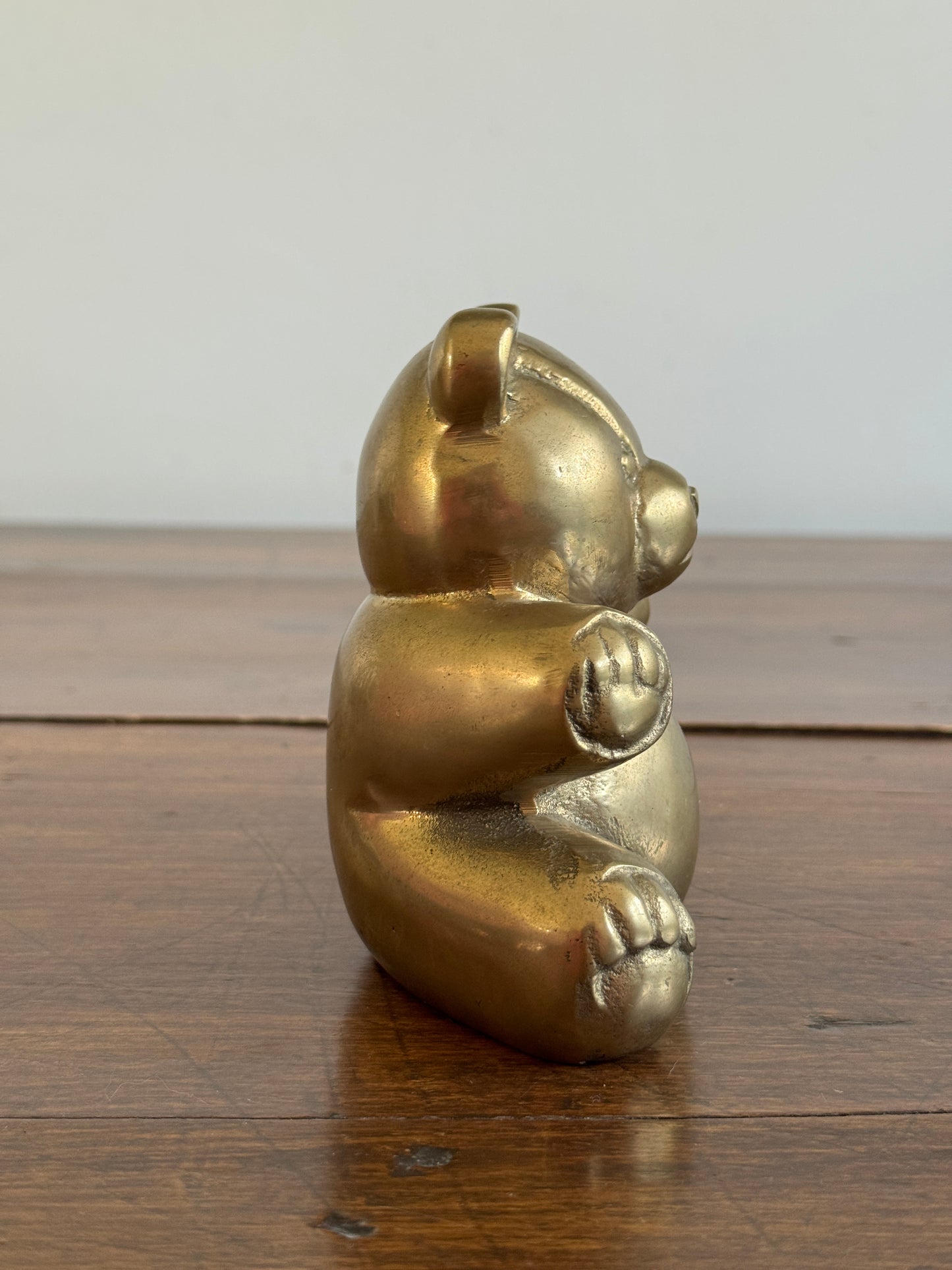Vintage Hollow Cast Chubby Teddy Bear Figurine