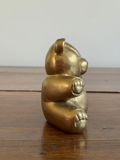 Vintage Hollow Cast Chubby Teddy Bear Figurine
