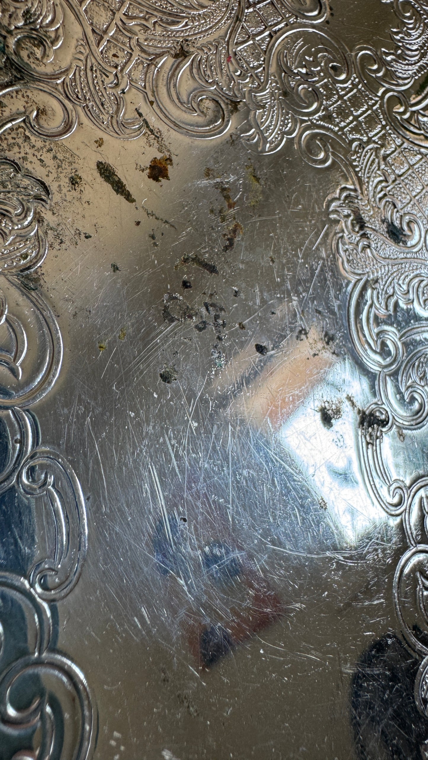 Small Rectangular Silver Trinket Dish Tarnish Spots - Made in Canada