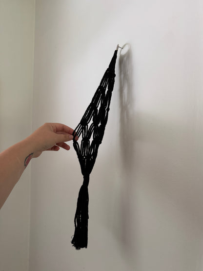 Black Macrame Plant Pot Hanging Holder