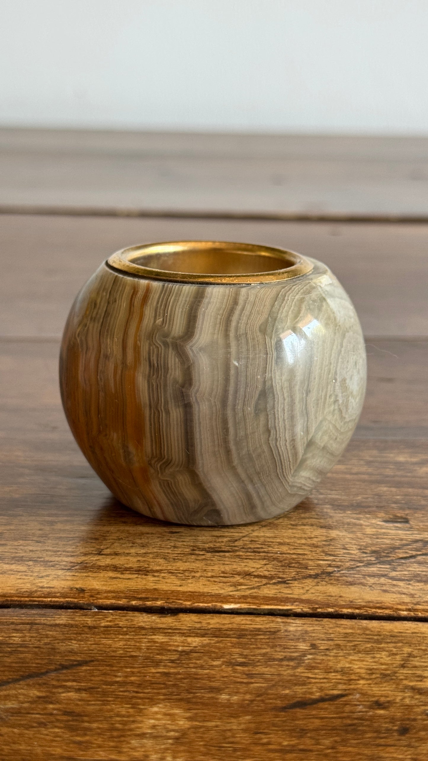 Stone Tealight Candle Holder - Ball Shaped Candle Holder