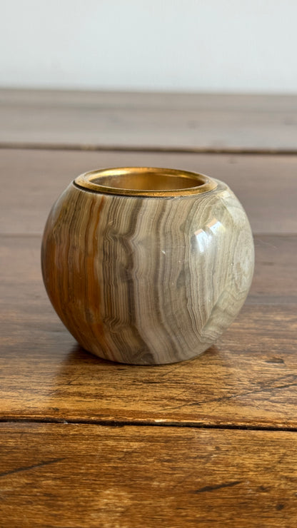 Stone Tealight Candle Holder - Ball Shaped Candle Holder