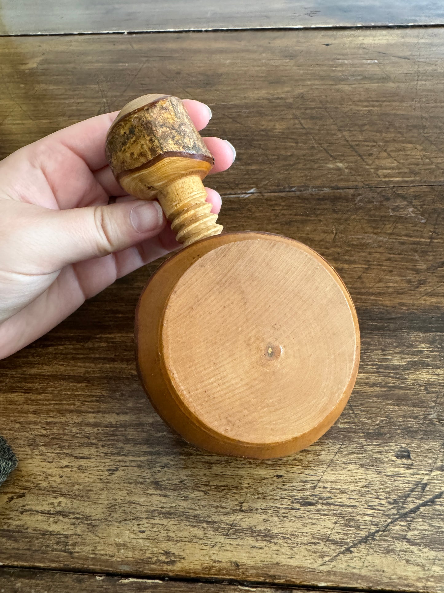 Wood Screw Style Nut Cracker with Live Edge Wood