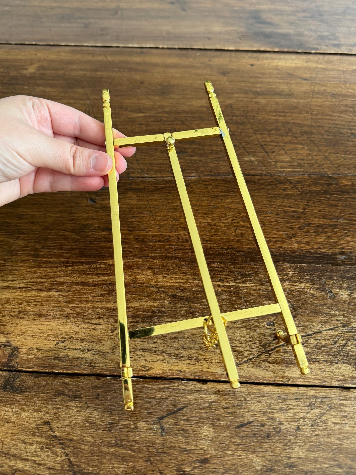 Brass Plated Art Stand - Folding Easel Photo Stand