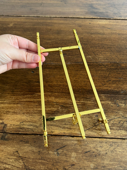 Brass Plated Art Stand - Folding Easel Photo Stand