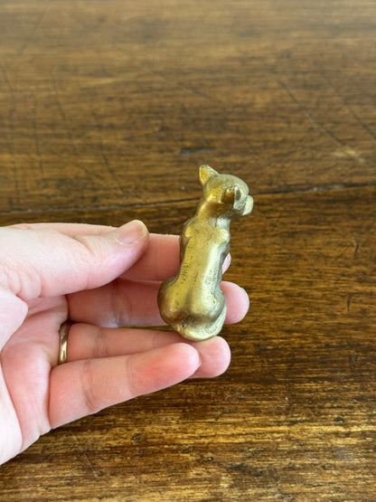 Miniature Brass Puppy Dog or Cub Figurine