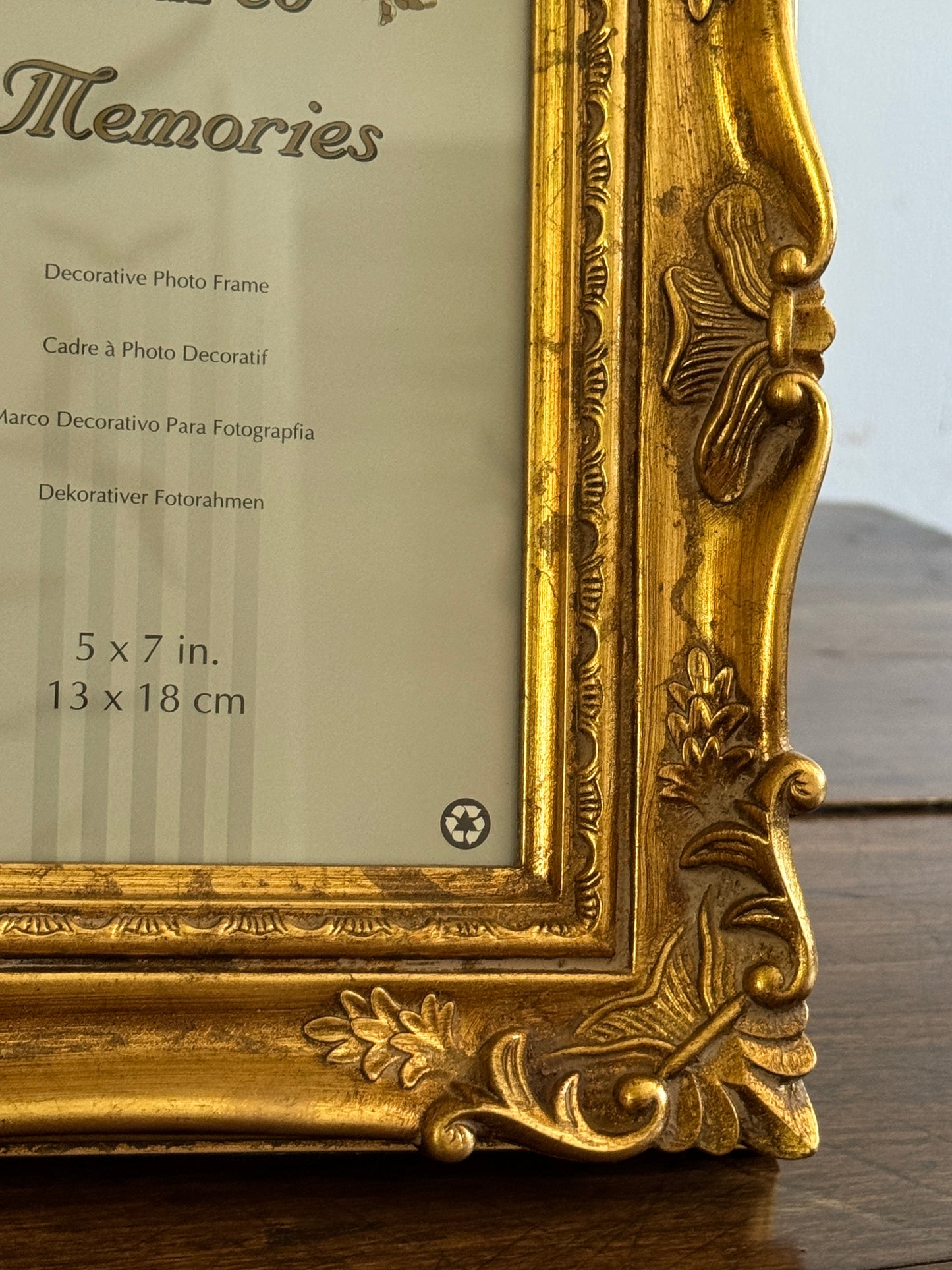 Vintage-Look Gold Ornate Photo Frame 5x7 - Made in China