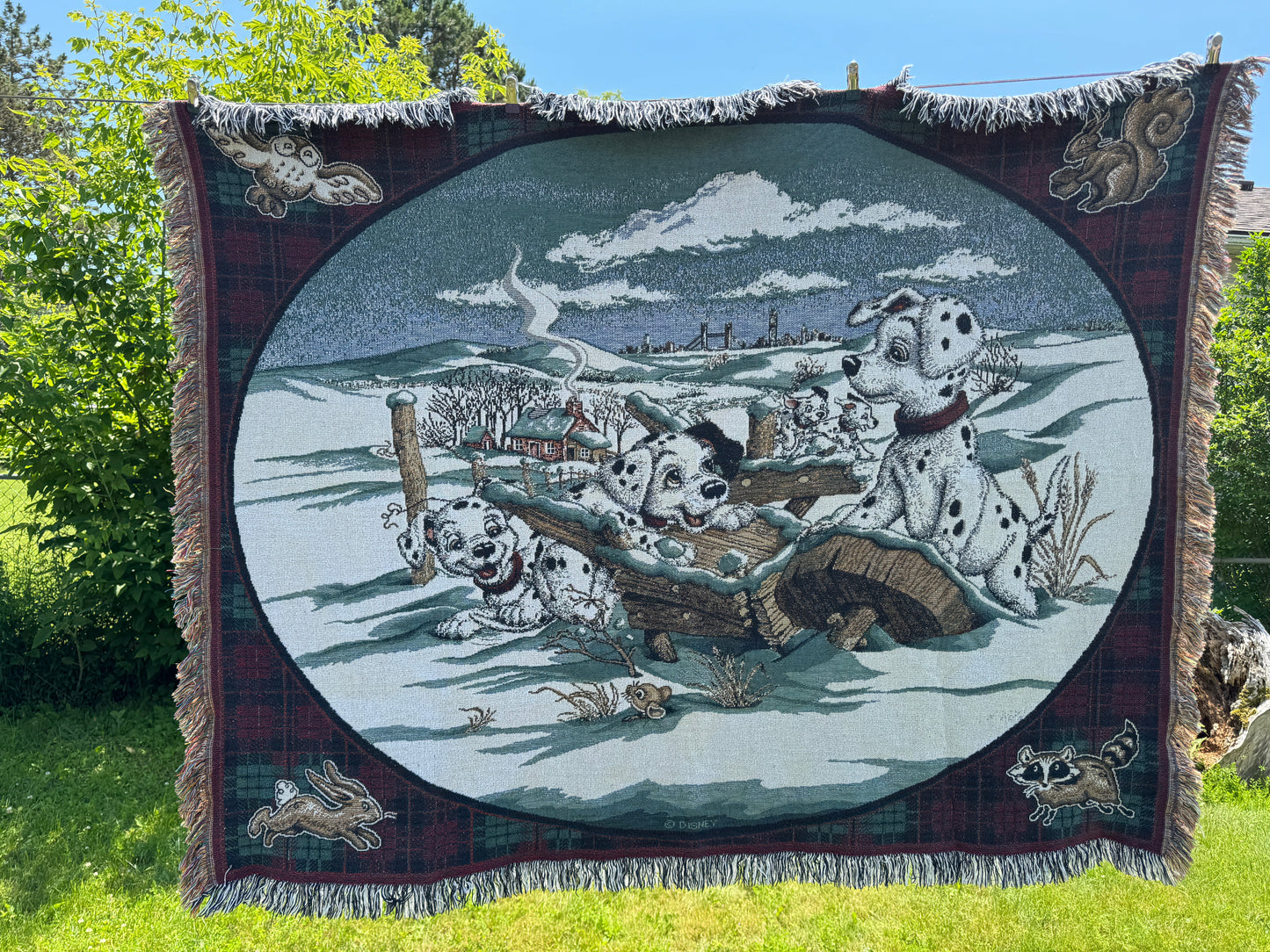 Vintage 101 Dalmatians Disney Tapestry Throw Blanket