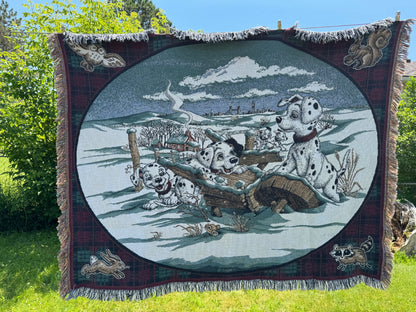 Vintage 101 Dalmatians Disney Tapestry Throw Blanket
