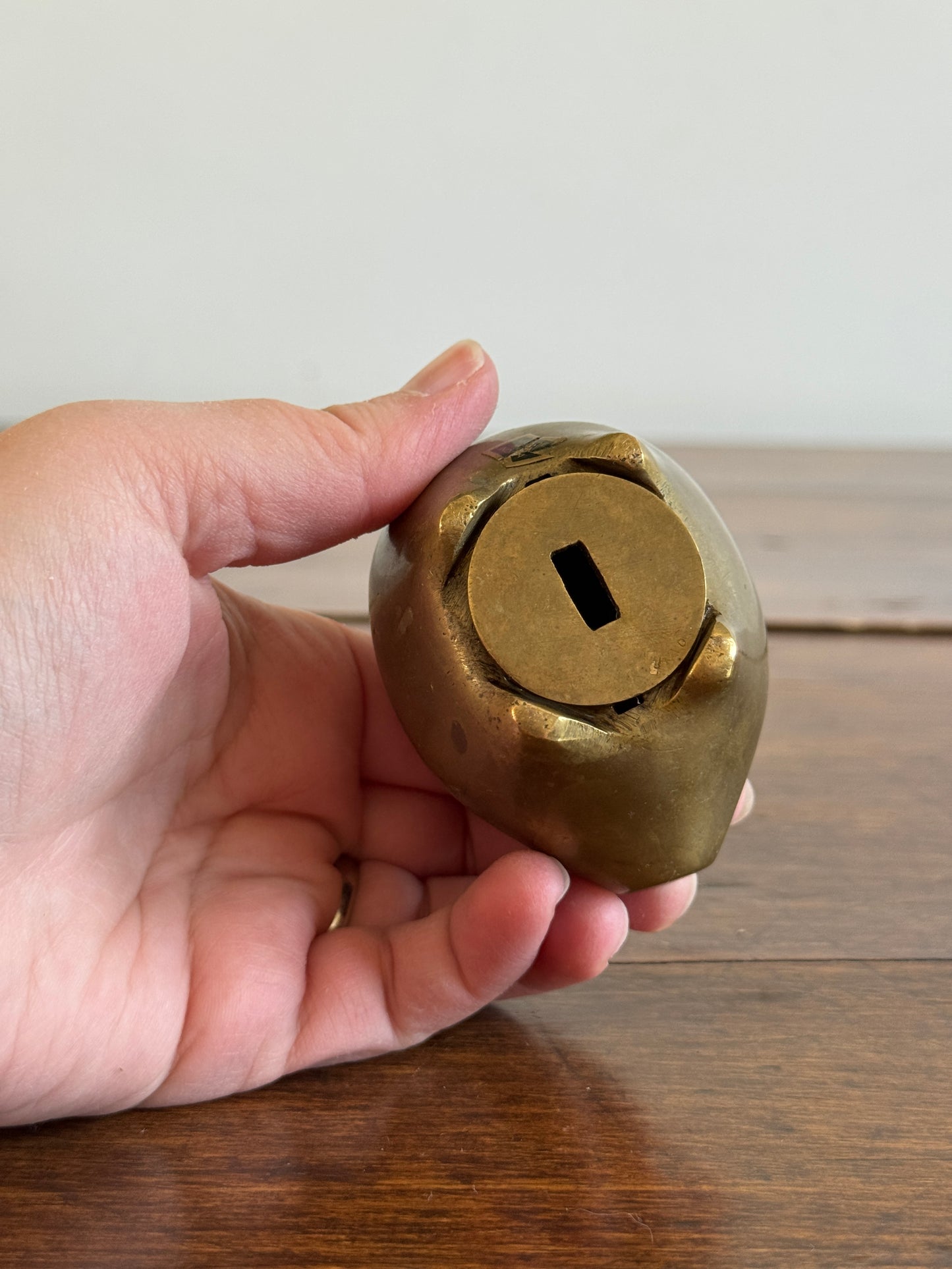 Vintage Miniature/Small Brass Chubby Piggy Bank