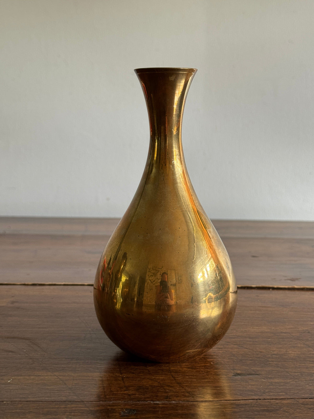 Vintage Smooth Brass Vase with Simplistic Design/Shape - Made in India