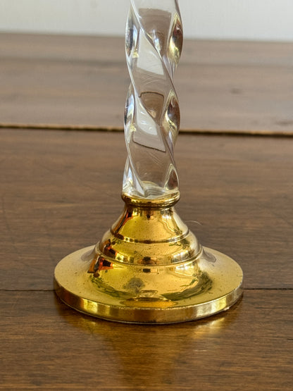 Vintage Acrylic and Brass Candleholder by Partylite - Made in China